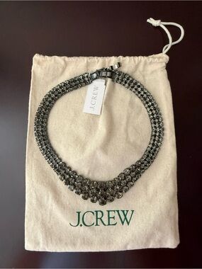 NWT J.Crew Dark Gray Crystal necklace